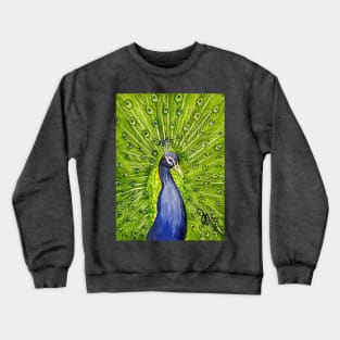 A peacock fanning out his feathers Crewneck Sweatshirt